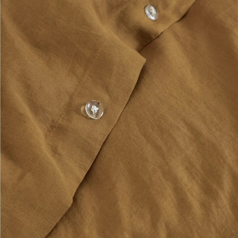 Quince Twin Linen Duvet Cover in Tobacco (1 of 2 sets)